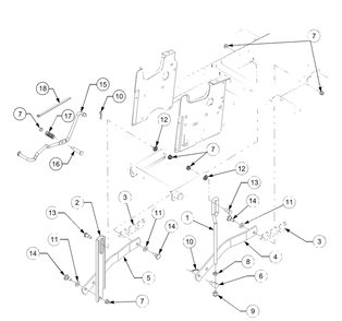 Implement Lift Hanger Diagram and Parts List for GT2186-44 13A298L710-13A298L712 Cub Cadet Lawn Tractor